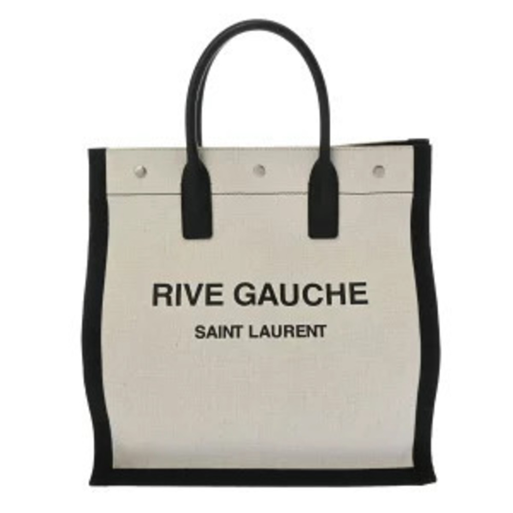 Saint Laurent Rive Gauche Tote Bag Beige Cream Black